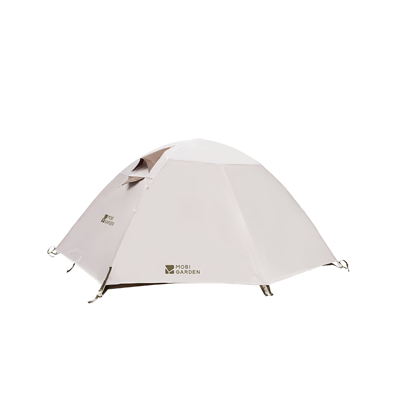 MOBIGARDEN Lengshan 2 Tent, Outdoor Camping Hiking Windproof And Rainproof Double Tent, MZ093005, Morning Mist White