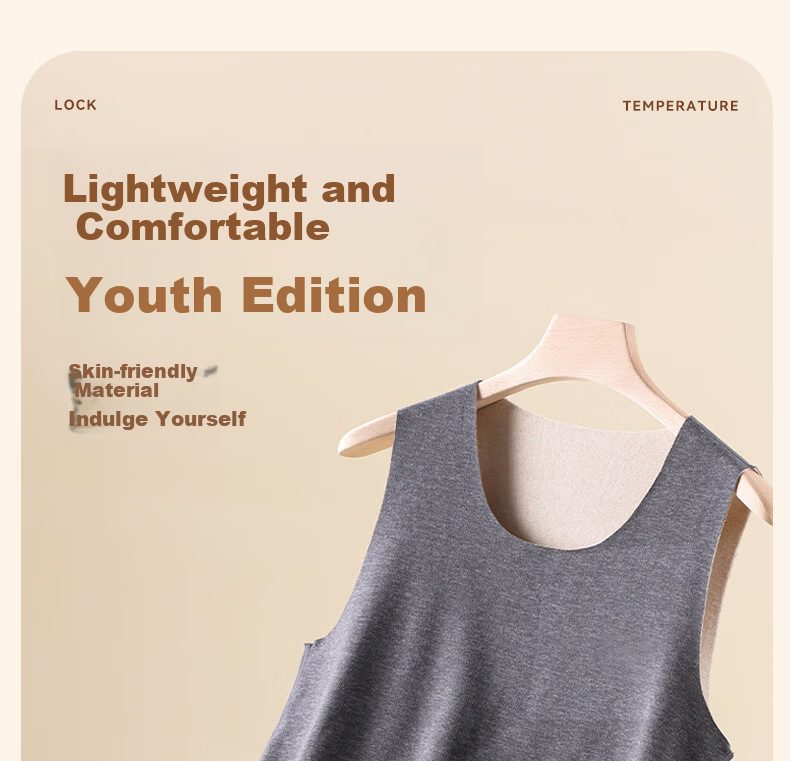 MiiOW Youth Thermal Vest Boys Teen High School Students De Rong Heat Wool Silk Inner Wear Autumn Winter 7