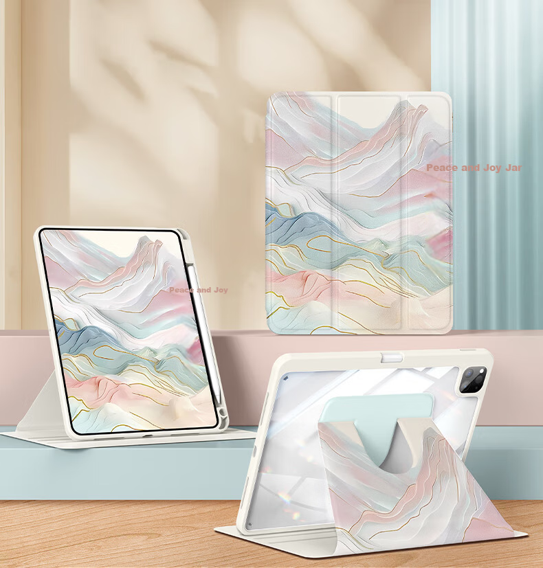XP Huawei MatePad 11.5s Case 11.5 Inch Soft Light 2025/24 with Pen Slot Shockproof Rotatable National Trend Unisex Protective Cover - Colorful Mountains and Rivers 1