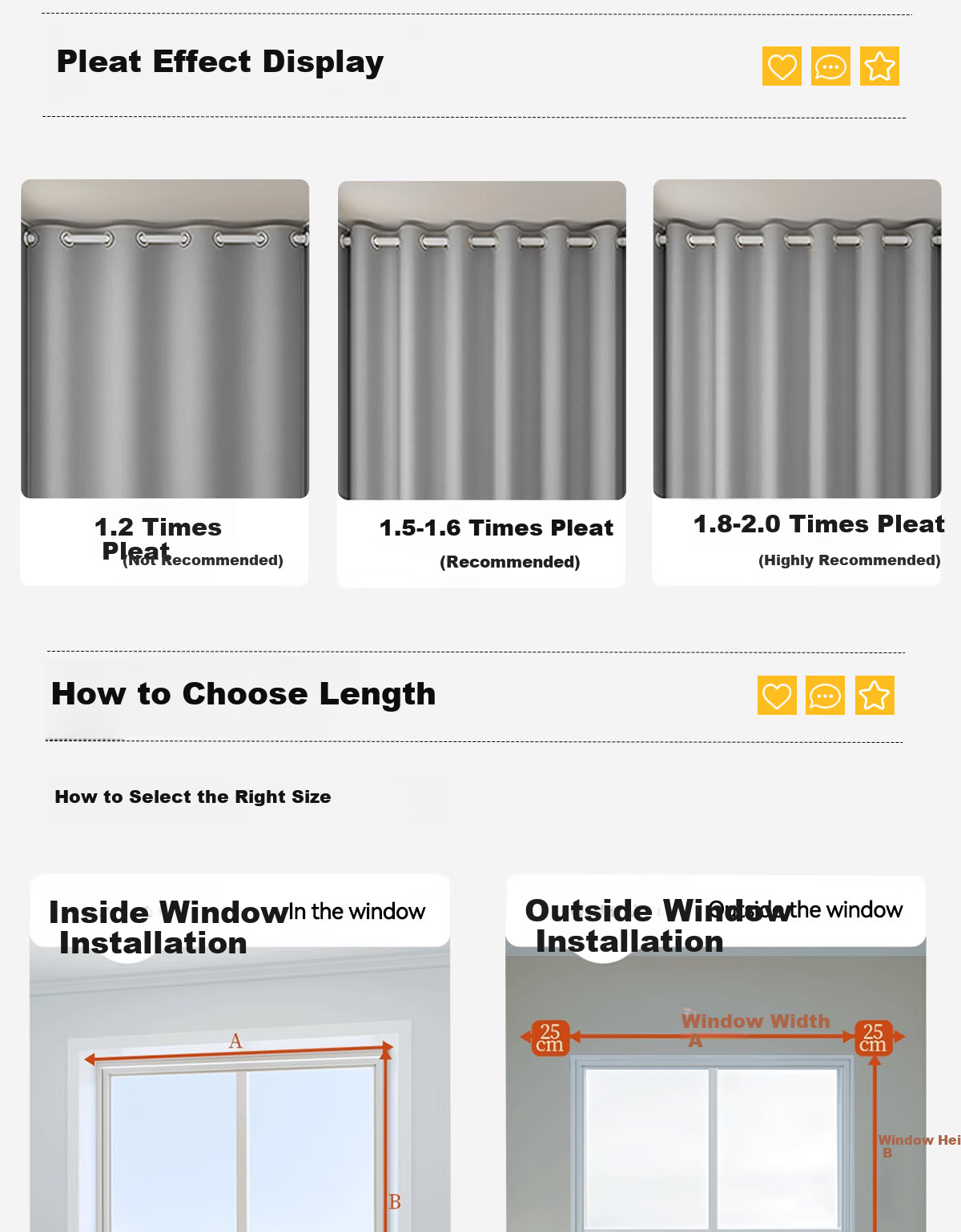 Golden Cicada Home Blackout Double-Sided Chenille Curtains with Hooks, Glacier Gray 150*180cm 18