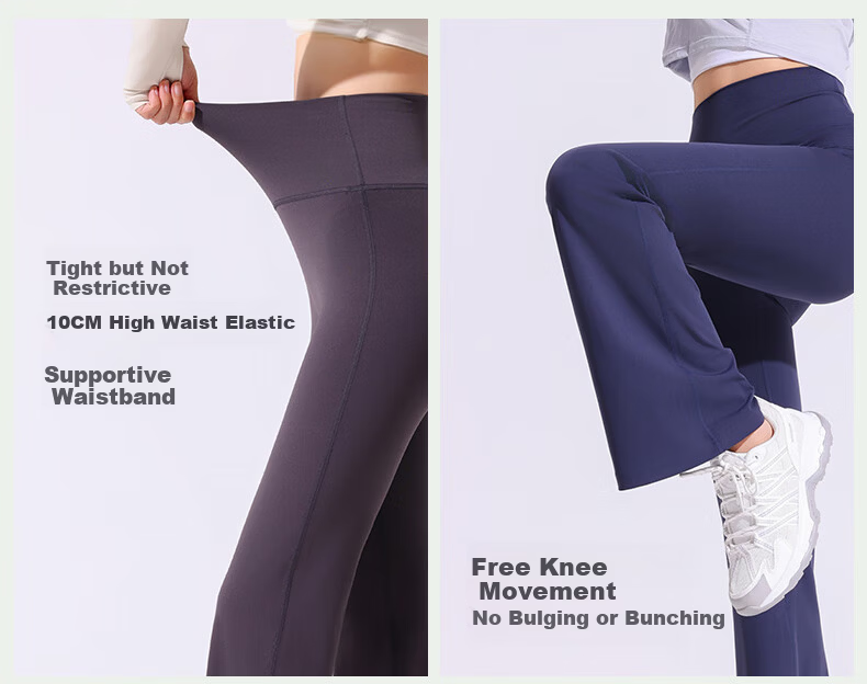 MiiOW Micro Flared Pants, 2026 Spring And Summer Women's New Style Flared Trousers, Tummy Control Leggings, Outer Wear Yoga Fitness Shark Pants, Sun Protection Pants 5