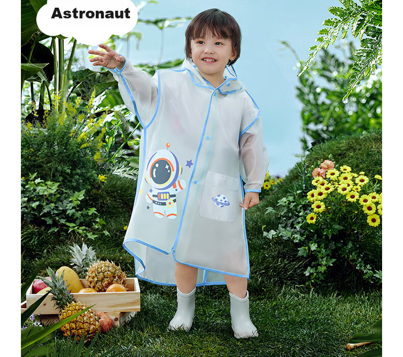 Betis Kids Raincoat Boys Girls Waterproof Rainwear Kindergarten Primary School Student Rain Poncho 34