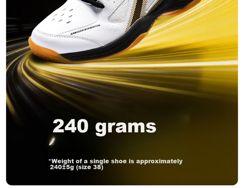 KAWASAKI Badminton Shoes Gale LITE Shock Absorption Wear-Resistant Non-Slip Running Training Sports Shoes D32035 White Gray Size 41 14