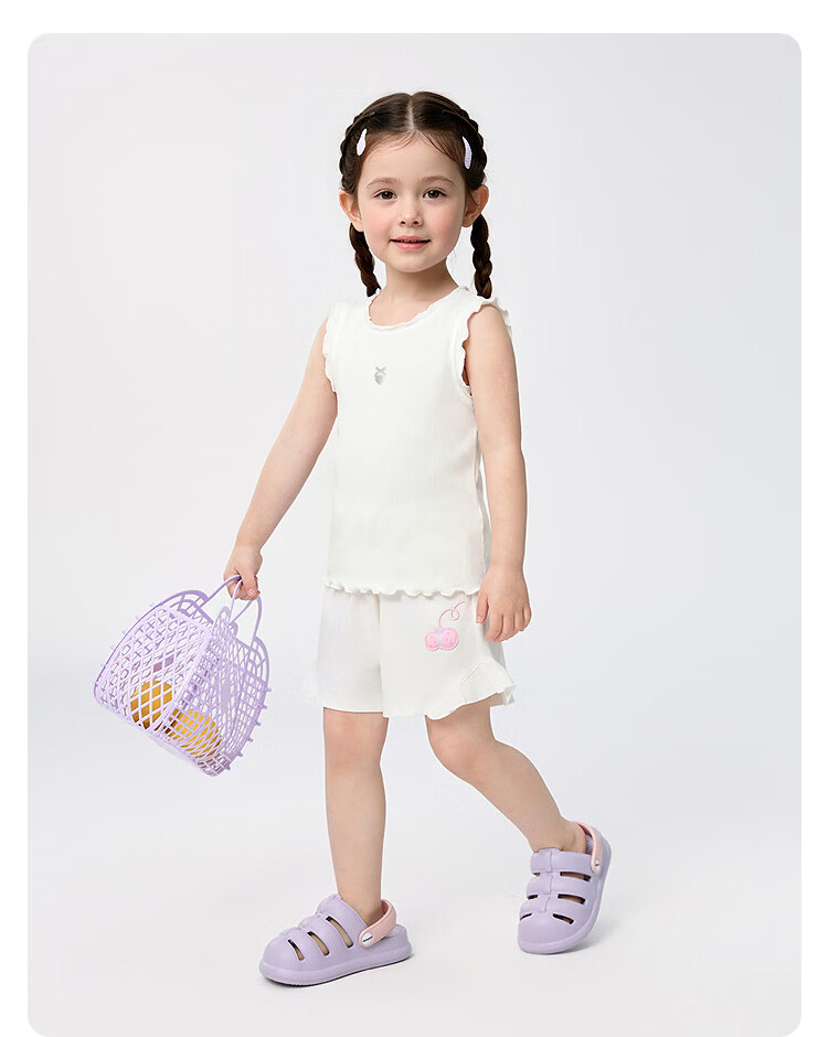 Balabala Girls' Summer Pants Children's Sleepwear Soft Skin-Friendly Antibacterial Comfortable Leggings 17