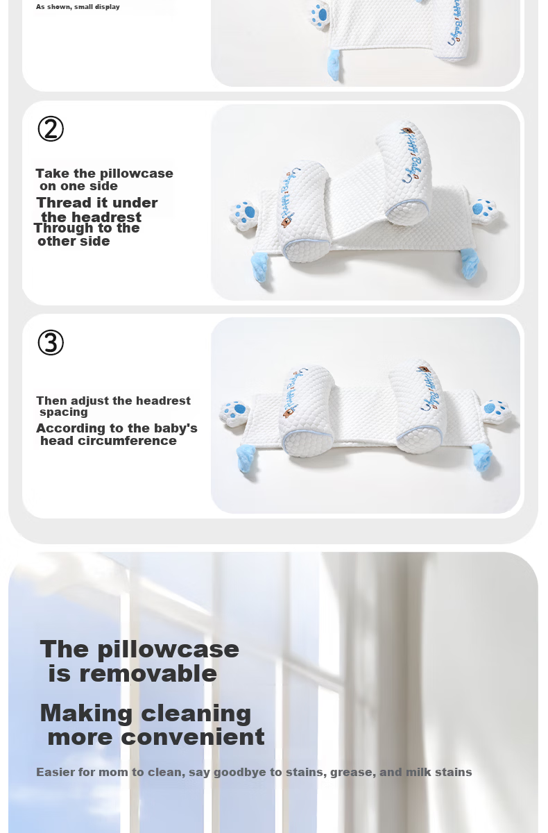 JOYNCLEON Baby Millet Shaping Pillow Newborn 0-6 Months Corrective Anti-Flat Head Baby Head Shaping Blue Jzt194671 8
