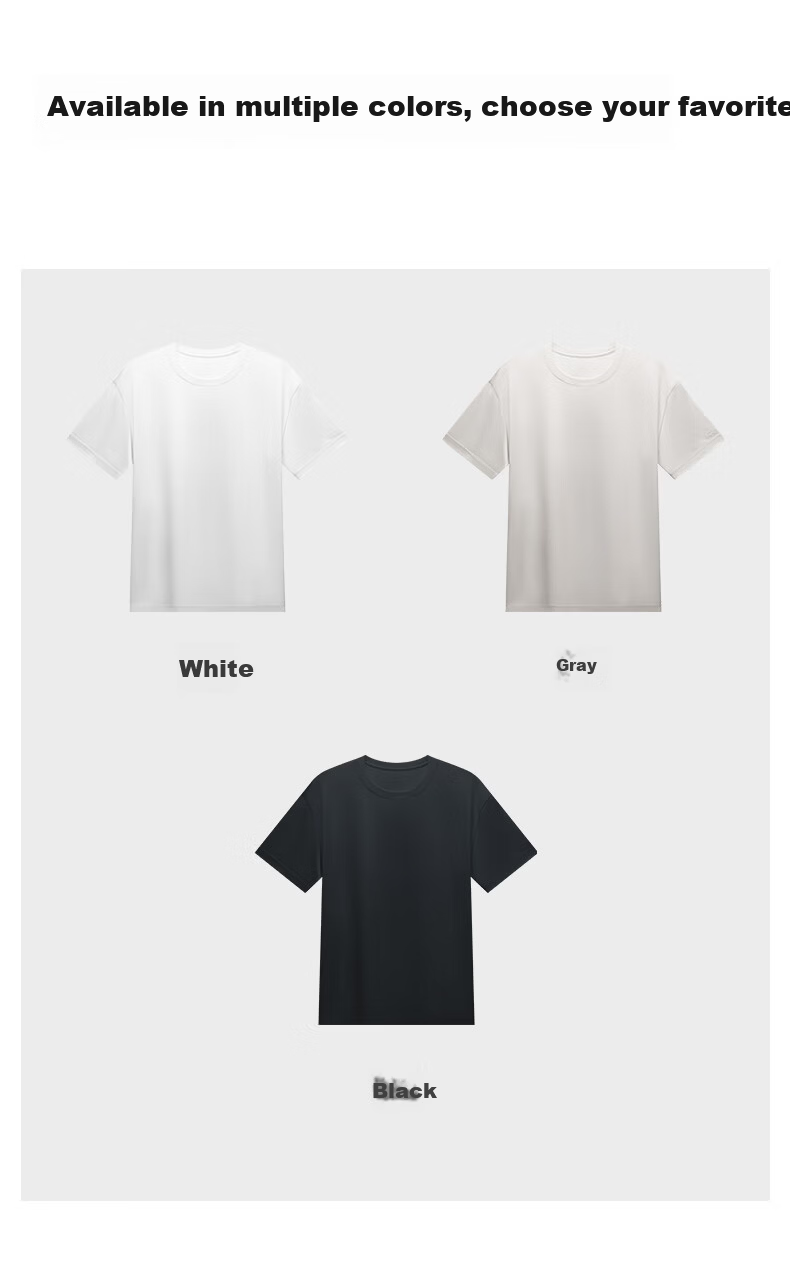 MiiOW Summer Men's Short Sleeve Liquid Ammonia 100% Cotton Crew Neck Casual Sports Base Shirt 16