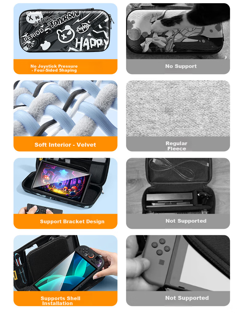Jemdo 4-Piece Set Nintendo Switch 2 Storage Case NS2 Game Console Protective Case Tempered Glass Screen Protector Shockproof Portable Slim Large Capacity Stand Accessories 6