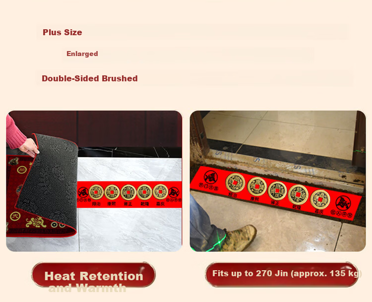 Feng Shui Pavilion Five Emperor Coins Threshold Stone Safety Entry Door Stone for New Home Renovation 2