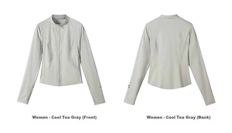 CAMEL Women's Cooling Slim Fit Sun Protection Jacket Original Yarn Stand Collar Waist Slimming Sports Coat C26BABLH061 Avocado Green XL 3