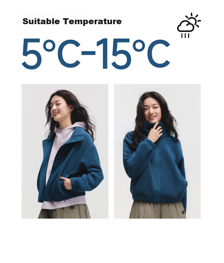 Beneunder Women's Autumn Winter Fleece Jacket 2025 New Polar Fleece Stand Collar Jacket with Fleece Lining 18