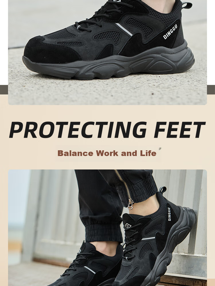 Dinggu Men's Safety Work Shoes Steel Toe Anti-Smash and Puncture Resistant JD1589Bhui40 9