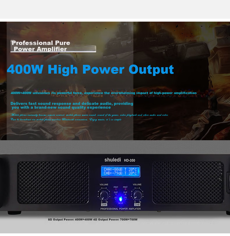 Shuledi KA-550 Domestic Amplifier, Integrated Amplifier, Power Amplifier for Conference, Home Theater, Karaoke, KTV, Stage, Fiber Optic, Coaxial, USB, Anti-Loudness, 600W 6