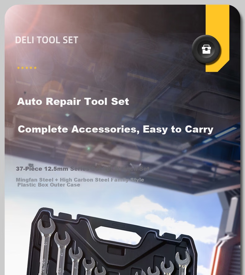 Deli 46-Piece Ratchet Socket Wrench Set Torque Wrench Repair Tool Kit 1