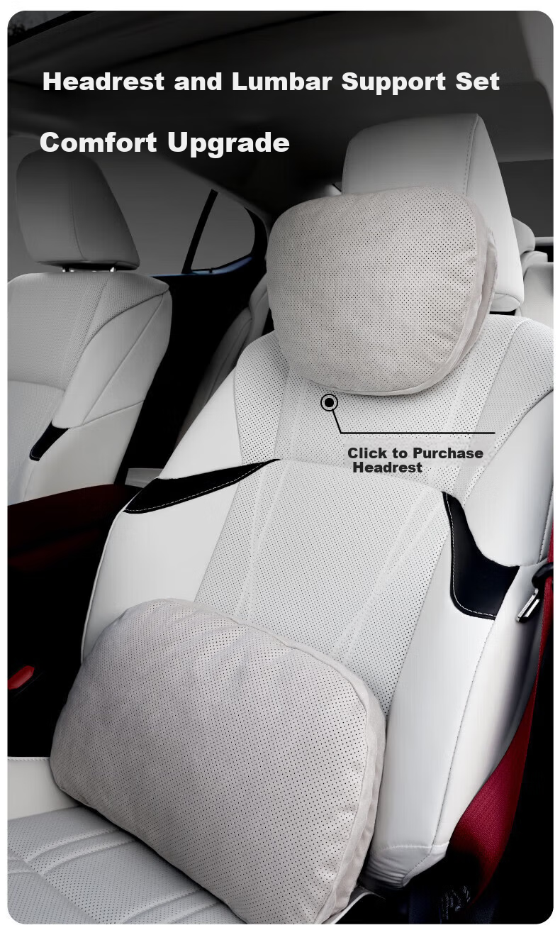 BIMLL Car Lumbar Support Suede Backrest Cushion Office Seat Waist Pillow Double Core Support 10