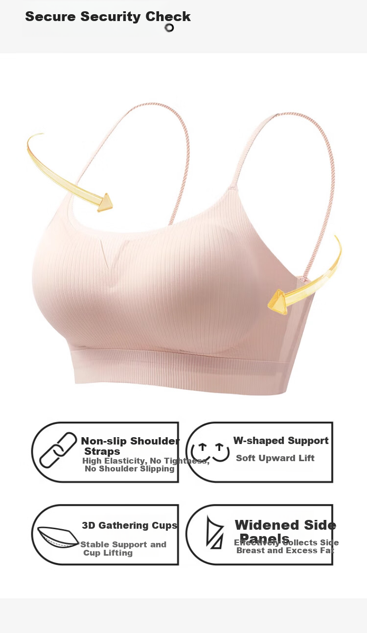 GUJIN Seamless Women's Bra, Backless Vest Style, Small Chest Push-Up, Strapless Integrated Anti-Exposure Thin Bandeau Bra 4