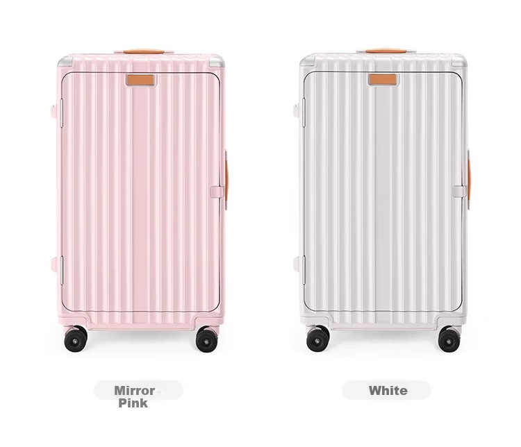 Dream Traveller Large Capacity Luggage Spinner Multifunctional Trolley Suitcase Side Opening Travel Bag 26 Inch Elephant Gray 12