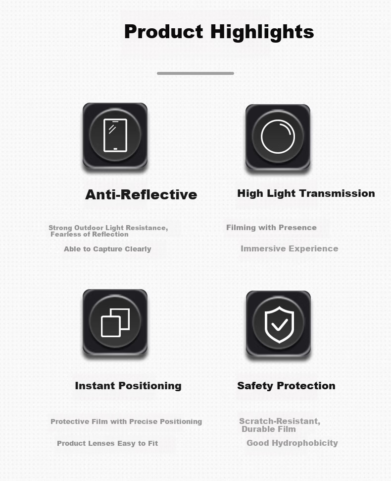 Qiye AR Tempered Glass Screen Protector Film for DJI Pocket 3 Osmo Action Camera Accessories Anti-Glare Scratch-Resistant Drop-Resistant AR Film 2