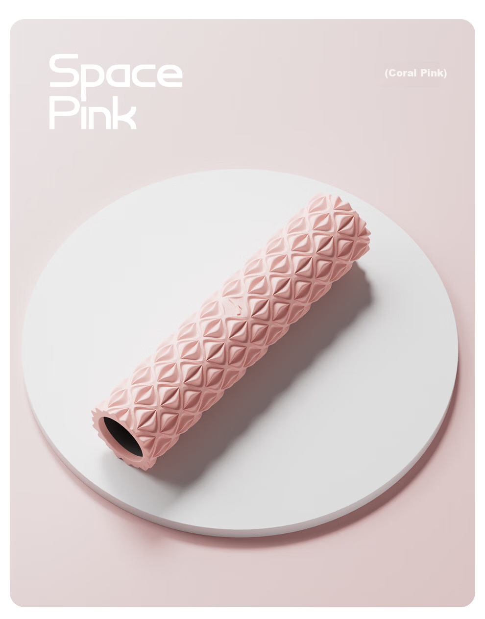 ANTA Foam Roller Yoga Stick Muscle Relaxation Spiky Massage Stick Fitness Slimming Calf Pink 14