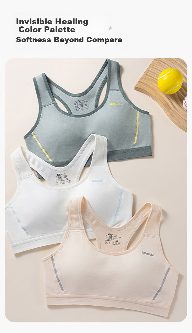Hongdou Girls Sports Shockproof Fixed Cup Bra Vest Green 180 for Teen Development High School Students 10