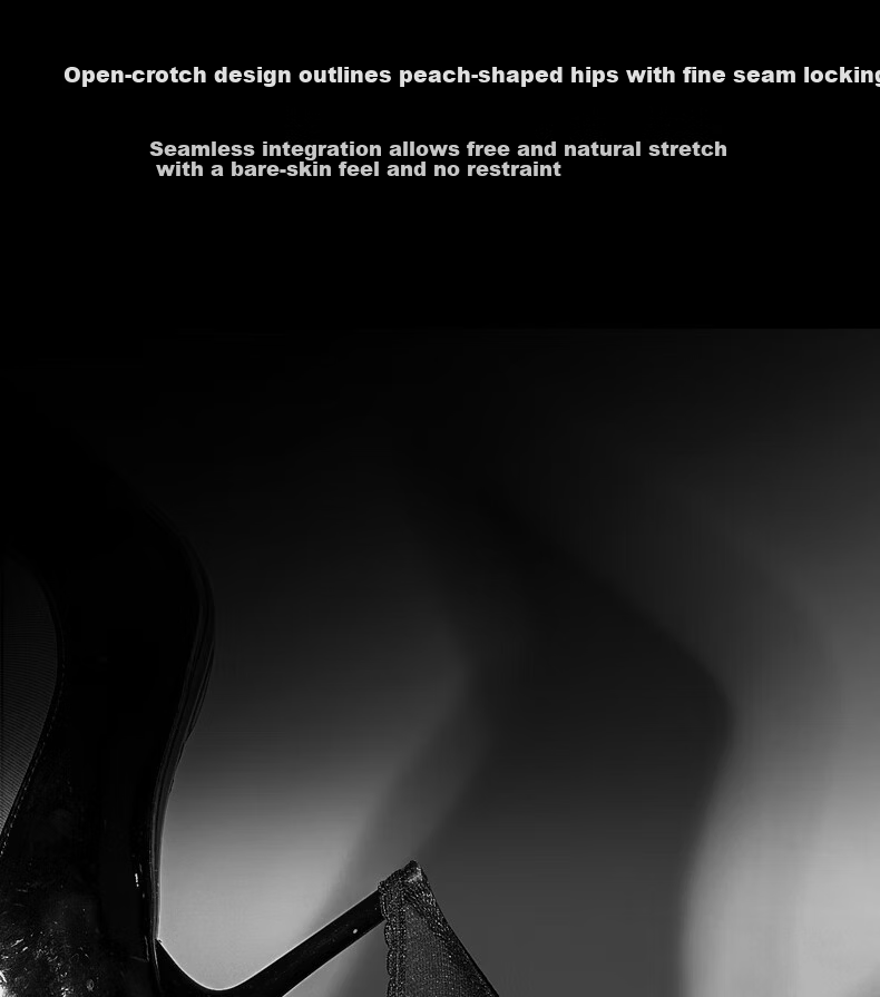 LangSha Women's Open Crotch Pantyhose Gift Sexy Lingerie Anti-Snag Long Leg Nude Stockings New Year Costume 5