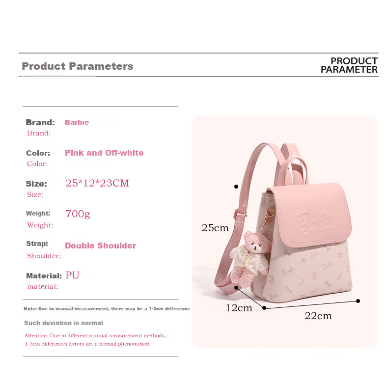 Barbie Women's Backpack 2025 New Bear Commuter College Student Backpack Best Friend Birthday Gift Valentine's Day 3