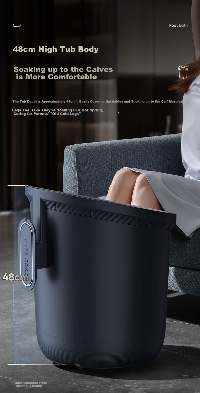 AUX AFB-1822 Foot Bath Bucket Heated Massage Smart Over-Knee Calf Steaming Deep Basin Constant Temperature Electric Foot Soak Basin Gift for Parents and Girlfriend Birthday Holiday 9