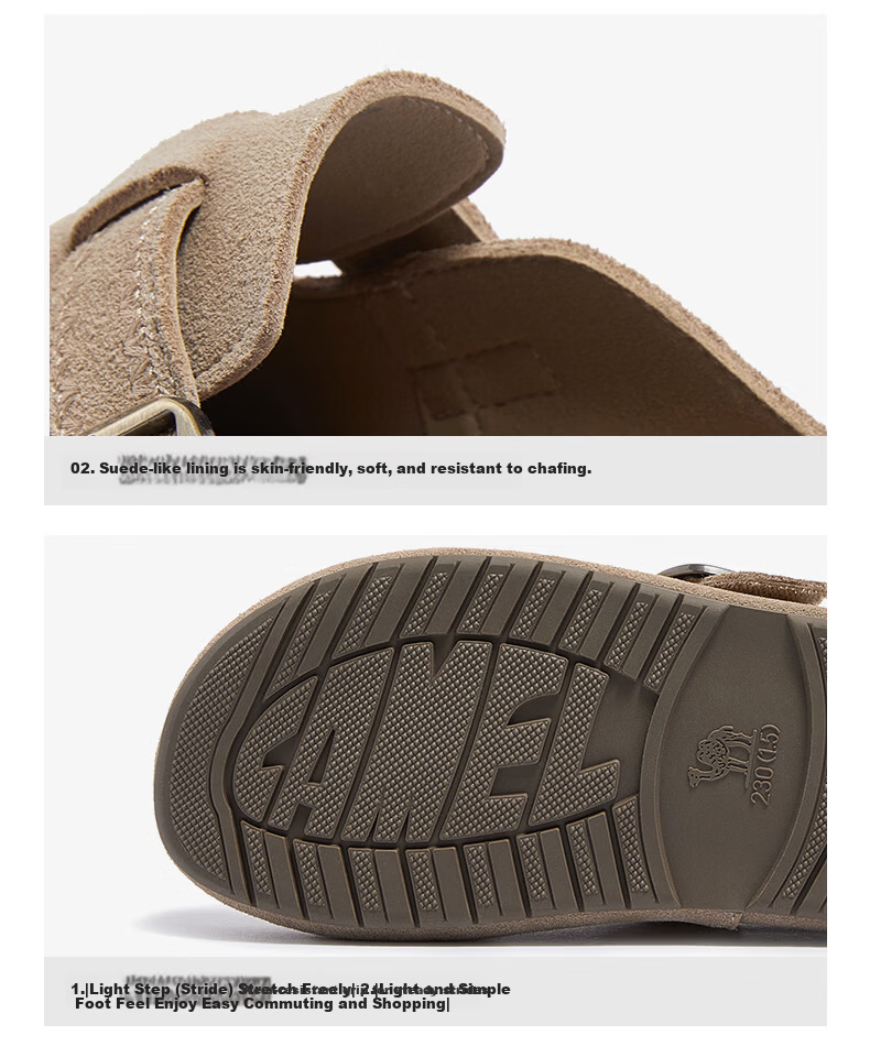 CAMEL Li Keyi Edition Loose Fit 2nd Generation Birkenstock Style Women's Casual Shoes L26S700198 Apricot 37 18