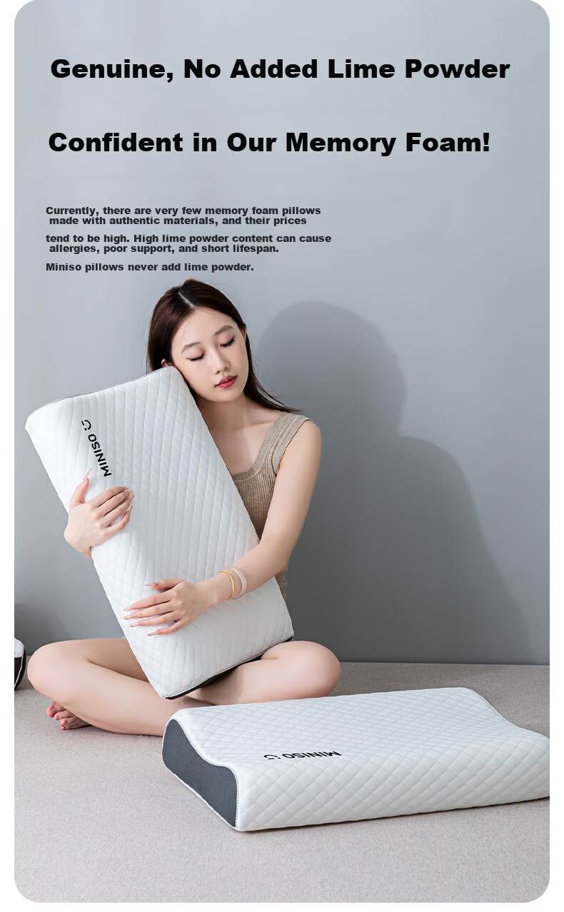 MINISO Deep Sleep Memory Foam Neck Support Pillow Core for Cervical Spondylosis, 10-12cm Thickness 3