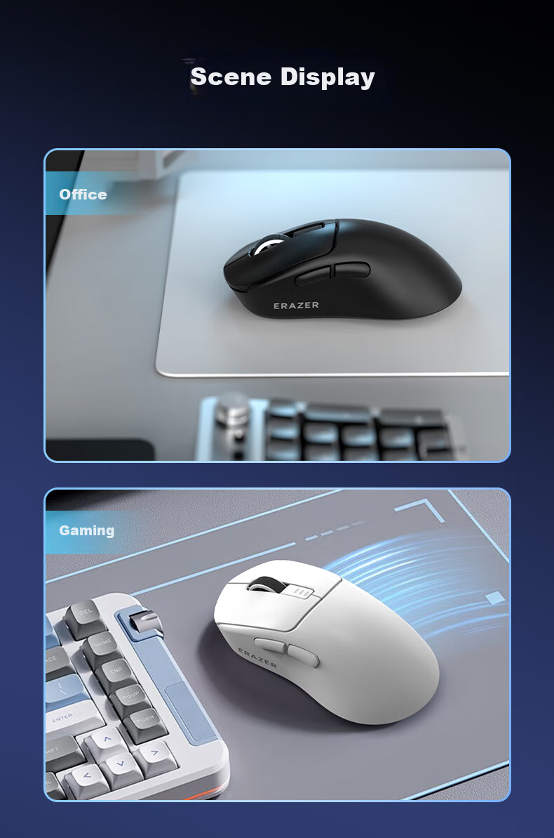 Lenovo Ecosystem Brand Yinen Wireless Mouse Dual-Mode 2.4G/Bluetooth Lightweight Rechargeable Plug and Play Frost White GT08 12