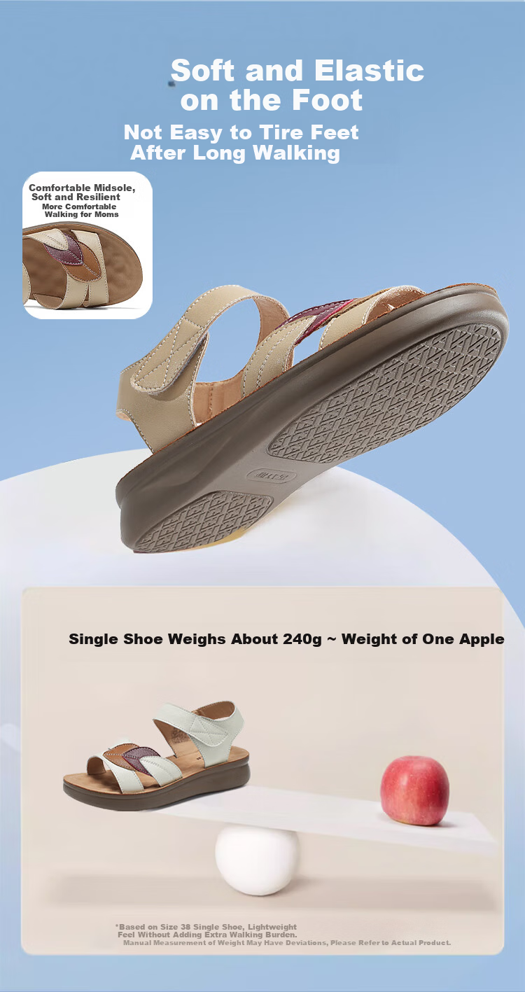 Zulijian Elderly Shoes Summer Women's Outdoor Flat Breathable Sandals Beach Shoes 86115K Black Size 41 4