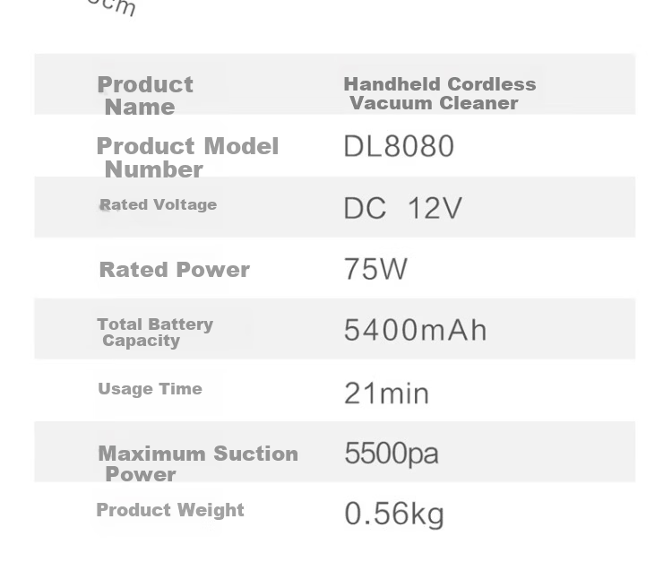 Deli Handheld Cordless Vacuum Cleaner 55W DL8080 (New and Old Models Shipped Randomly) 10