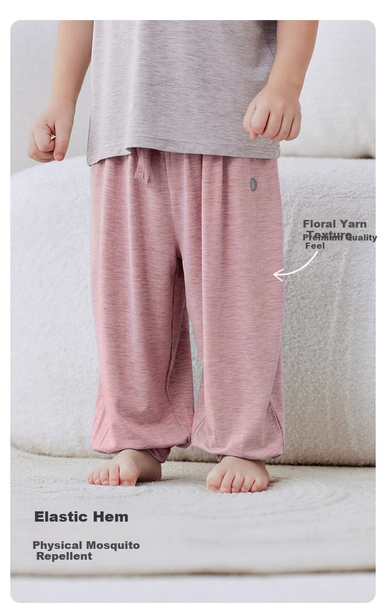 Babylove Baby Summer Thin Bamboo Fiber Short Sleeve T-Shirt Mosquito-Repellent Breathable Kids Air Conditioning Pajamas Set 8