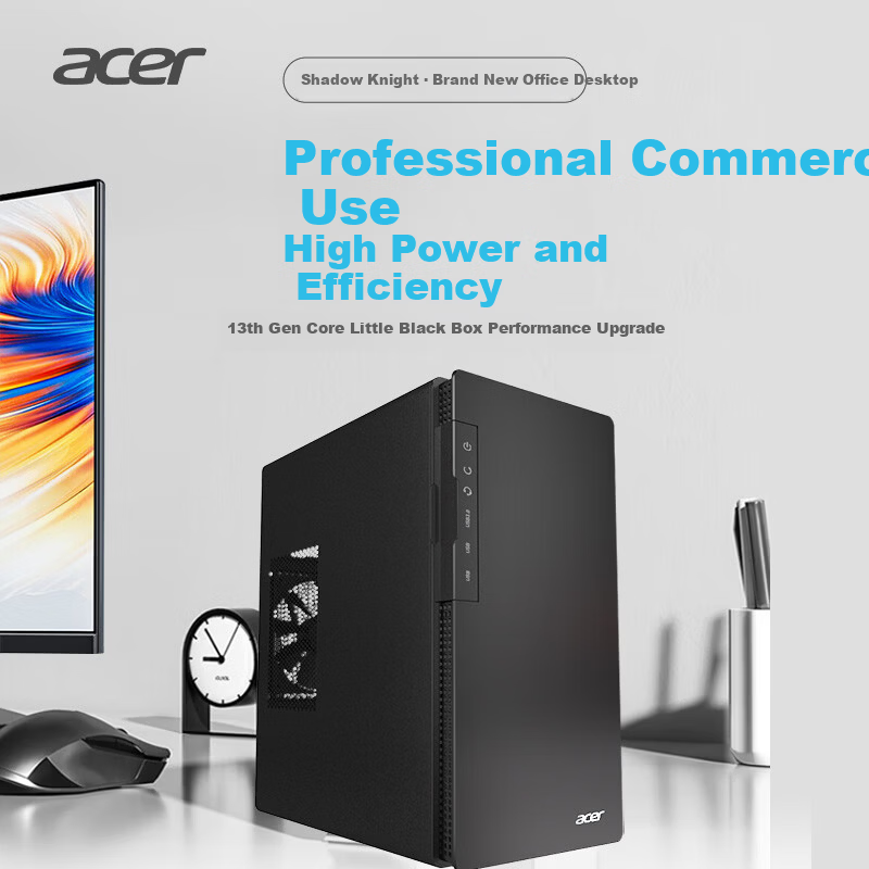 Acer Shadow Knight Desktop Computer Designer Office Business PC (13th Gen Core i5-13400EF, 16GB RAM, 512GB SSD, RTX 3050, 24.5-inch)