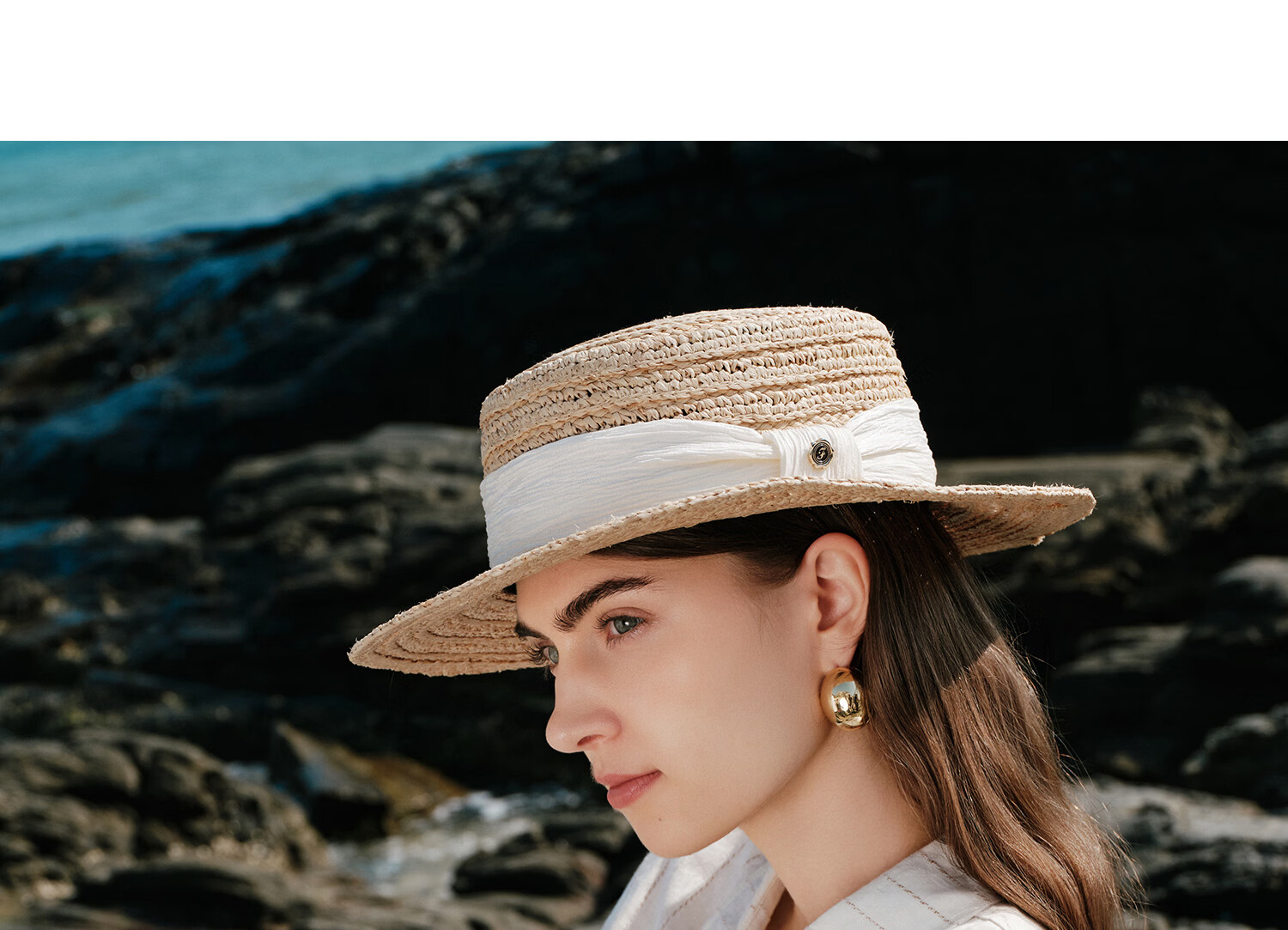 FANCET Women's Summer Hand-Crocheted Raffia Straw Breathable Sun Hat Vacation Lightweight Luxury Flat-Top Hat 31