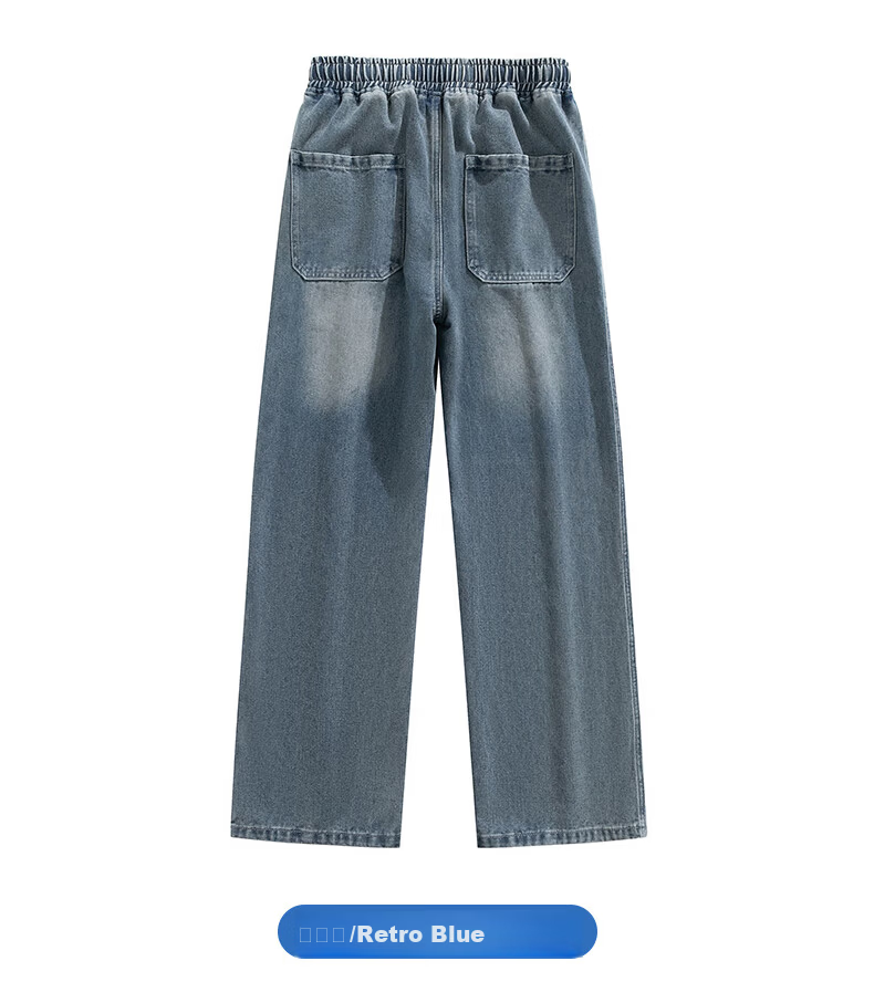 Warrior Men's Straight Leg Jeans American Style Wide Leg Casual Loose Gradient Pants 5011 10