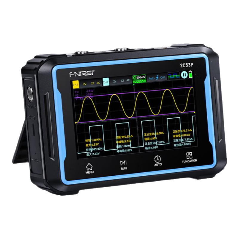 FNIRSI Dual Channel Tablet Digital Oscilloscope 4.5-Digit Multimeter Signal Generator - 2C53P