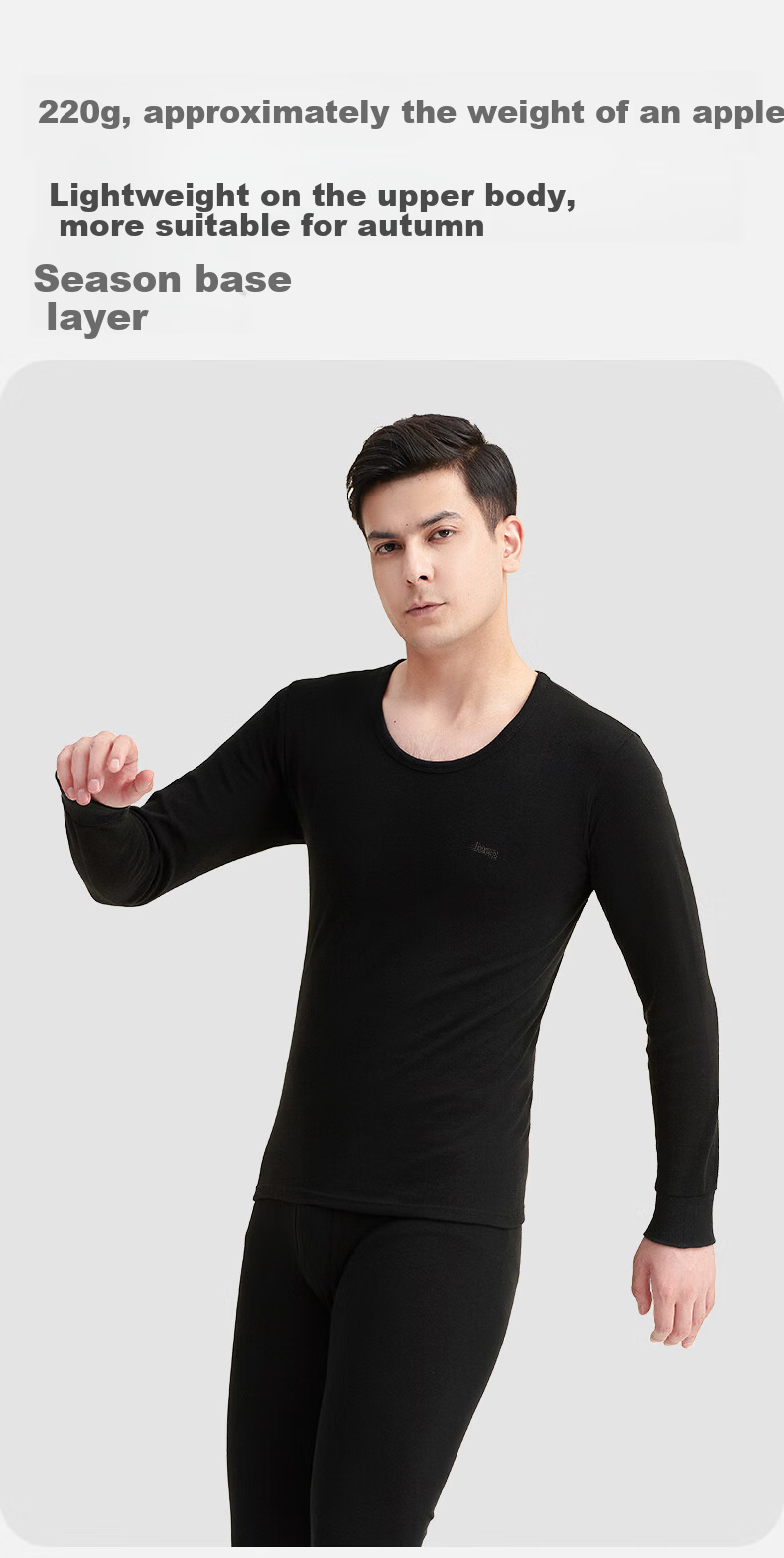 JEEP Men's Thermal Underwear Set [Pure Cotton + 7A Antibacterial] Autumn Long Johns Cold-Resistant Antibacterial Mite-Resistant Lightweight Set 7