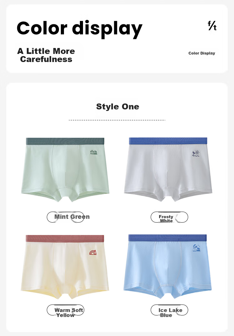 FitonTon A-Class Boys' Cotton Antibacterial Underwear Spring Summer Adolescents Teenagers Boxer Shorts for Middle and High School Students 6