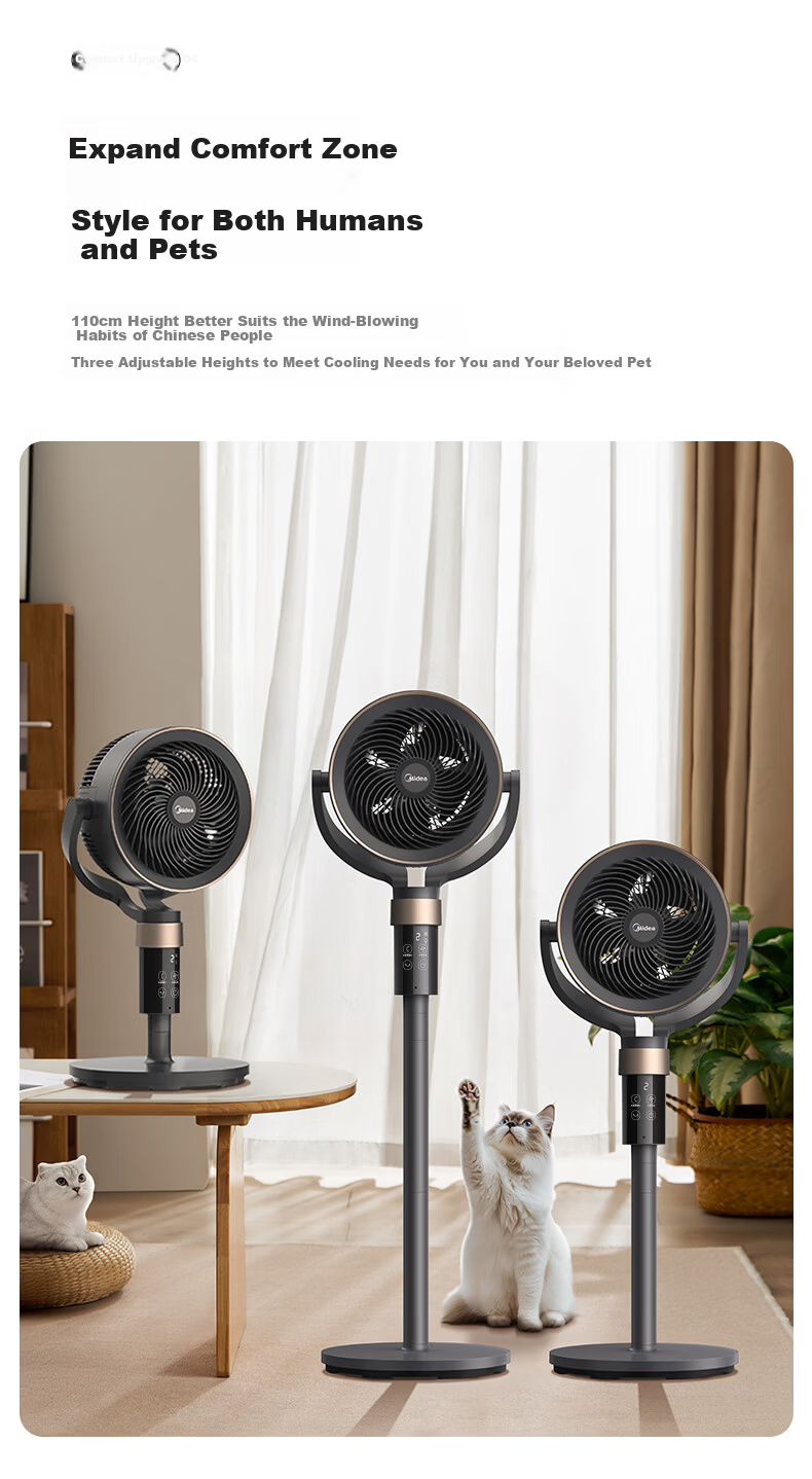Midea Air Circulation Fan High Airflow Home Upright Upgraded Tall Floor Fan Bedroom Dormitory Quiet Purification Antibacterial Desktop Small Table Fan GAI24KL 14