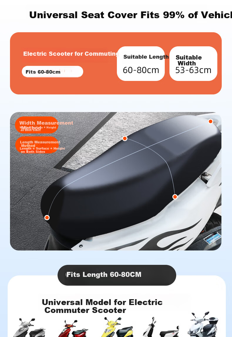 Mu Anning Electric Scooter Seat Cover Waterproof Sunproof Leather Four-Season Universal Electric Bike Cushion Heat Insulation Pad 3