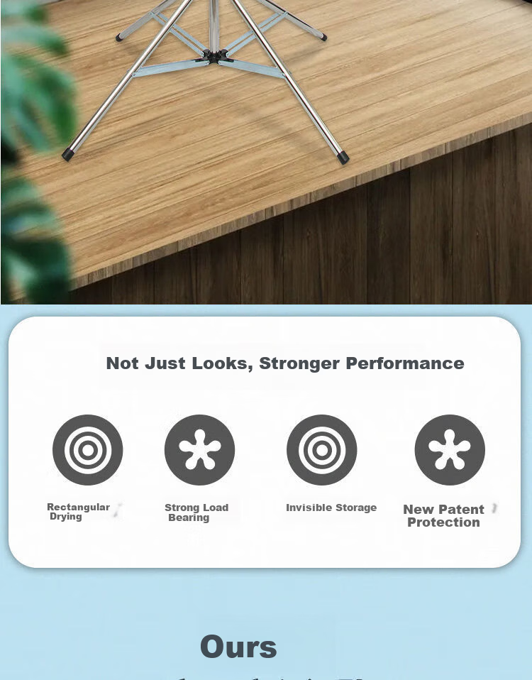Baoyouni Multifunctional Floor-Standing Clothes Drying Rack for Balcony, Simple Indoor Clothes Hanger for Dormitory and Bedroom 2