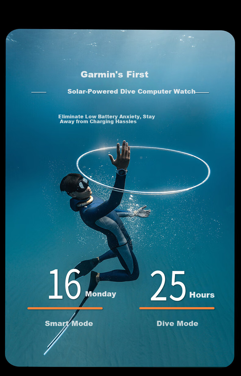 GARMIN Descent MK3i Diving Sports Watch, 200-Meter Water Resistance, Optical Heart Rate, GPS Multifunctional Wristwatch, 43mm Antique Bronze Color 4
