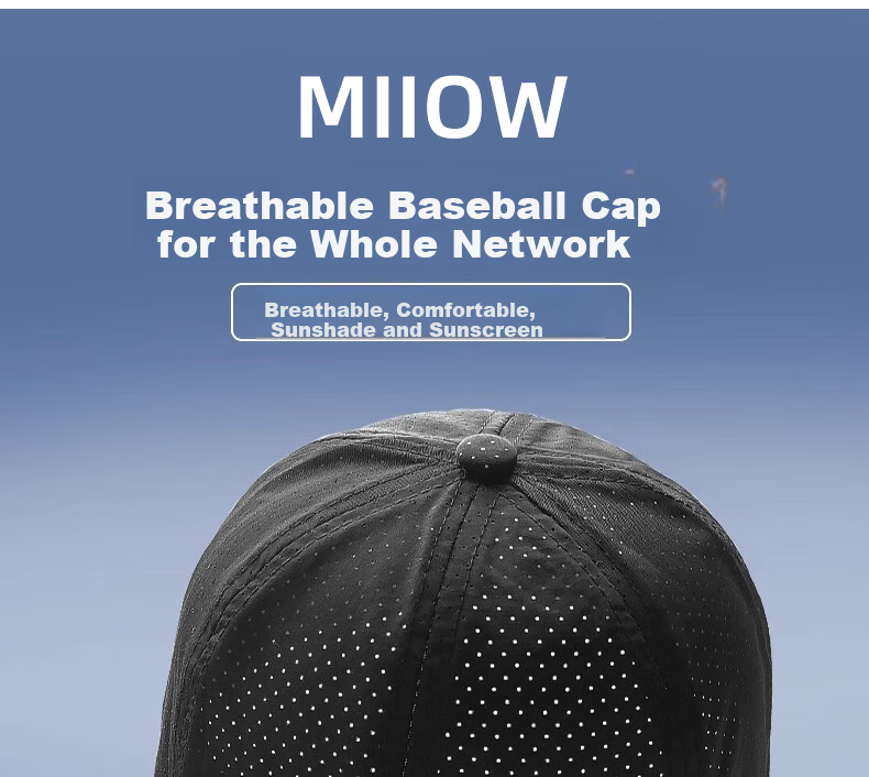 Miiow Men's Summer Baseball Cap Quick-Dry Mesh Breathable Sunshade Outdoor Duckbill Cap Dark Gray 2