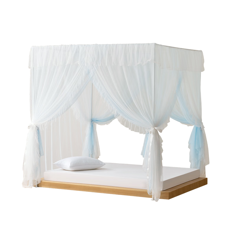 MEDOGA 2026 New A-Class Princess Style Floor-Length Premium Indoor Bed Canopy Mesh Mosquito and Dust Proof 1.5m Light Tea Color