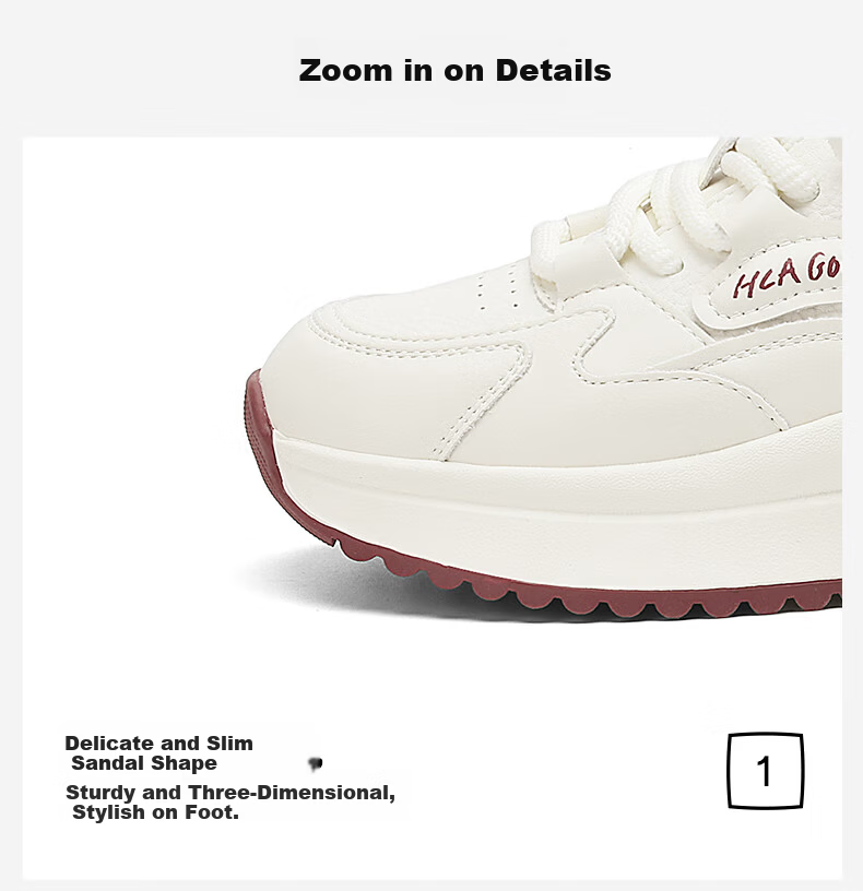 HLA Women's Sports Casual Shoes Spring Summer Versatile White Dad Sneakers Lightweight HDAYXW1CDQ036 Beige Size 38 8