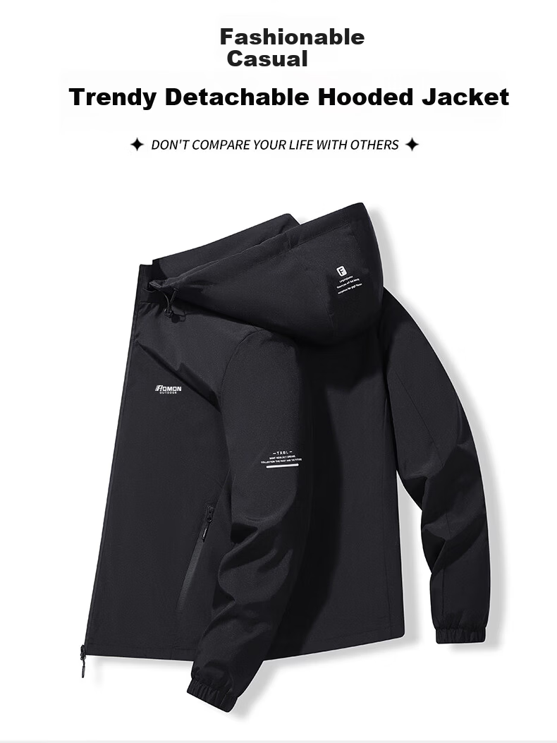 ROMON Men's Jacket Spring Autumn Trendy Outdoor Sports Casual Windproof Coat JK01 Blue Fleece Lined 3X 1