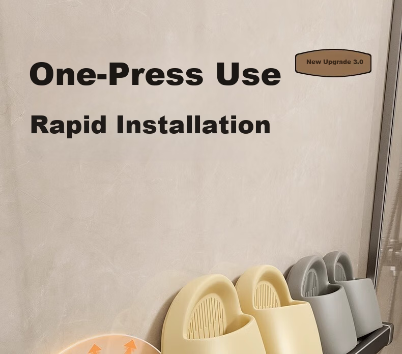 Xinpai Suction Cup Bathroom Slipper Rack No Drilling Wall-Mounted Vacuum Strong Suction Storage Rack 5