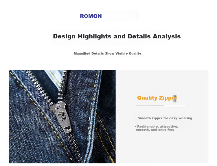 ROMON Men's Jeans, Spring And Summer Straight-Leg Loose Casual Pants, Versatile Business Trousers for Men, Blue-Gray, Size 28 6
