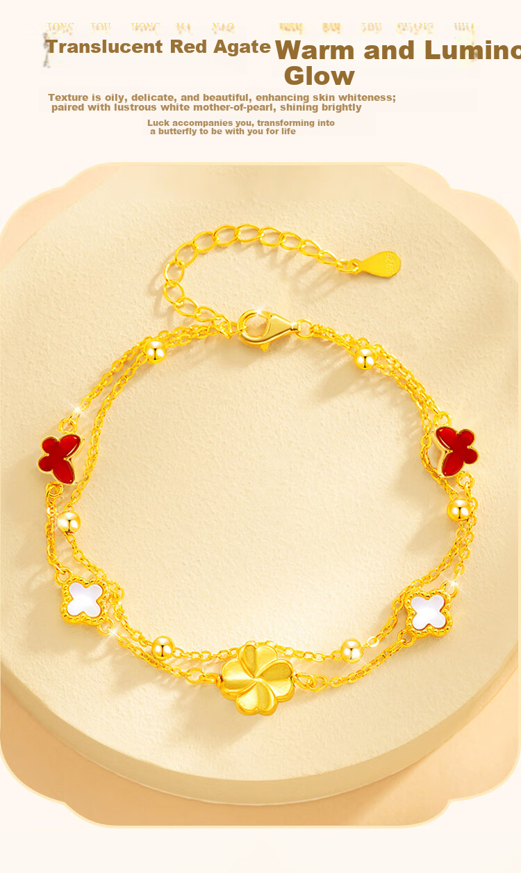 ALLOVE Four-Leaf Clover Gold Bracelet for Women 2026 New Luxury Birthday Gift for Girlfriend Wife 6