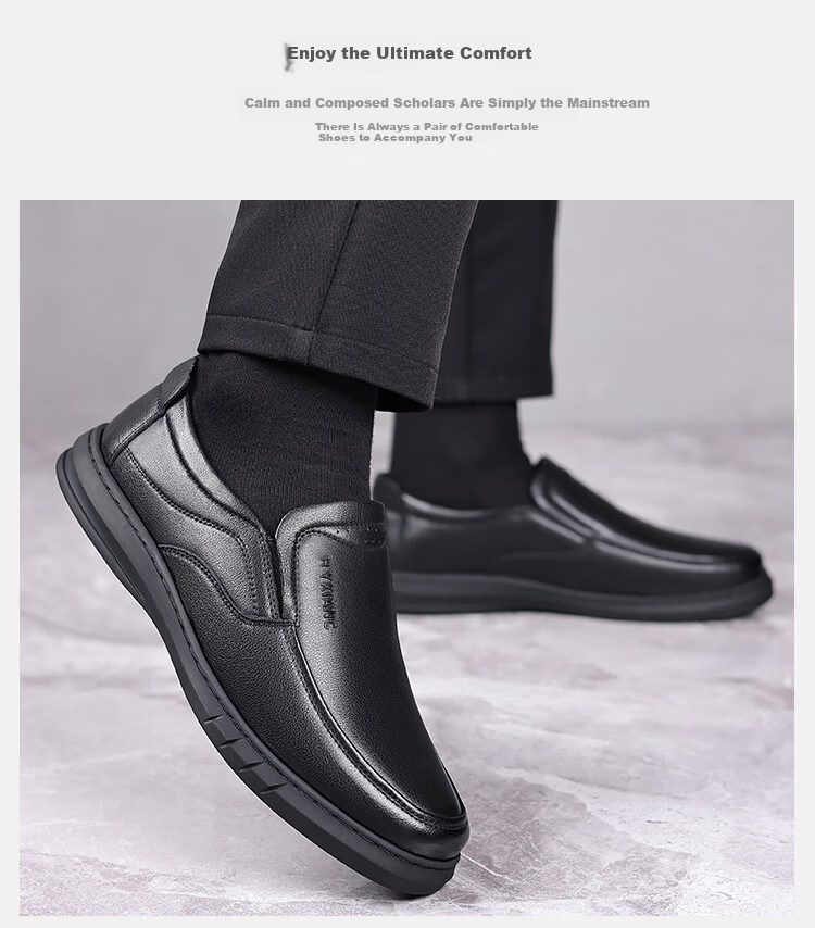 Hengyuanxiang Men's Slip-On Business Casual Breathable Driving Loafers J1628 Black 44 4